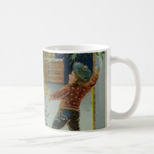 Frohe Weihnachten - Vintage Schneeballkampf Grußka Kaffeetasse