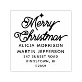 Frohe Weihnachten Vintage Script 2-Namen Adresse Permastempel (Design)