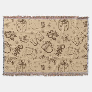 Frohe Weihnachten Vintage Stilmuster handgezeichne Decke