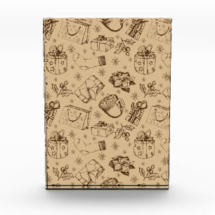Frohe Weihnachten Vintage Stilmuster handgezeichne Fotoblock