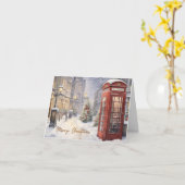 Frohe Weihnachten Vintage Telefonkabine Karte (Gelbe Blume)