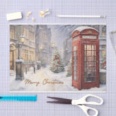 Frohe Weihnachten Vintage Telefonkabine Seidenpapier (Handwerk)