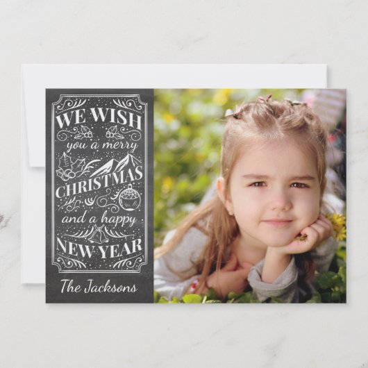 Frohe Weihnachten Vintage Typografie Holiday Foto (Vorderseite)