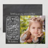 Frohe Weihnachten Vintage Typografie Holiday Foto (Vorne/Hinten)