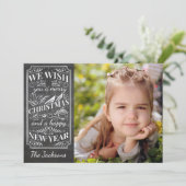 Frohe Weihnachten Vintage Typografie Holiday Foto (Stehend Vorderseite)