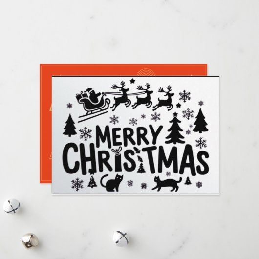 Frohe Weihnachten Vintage Urlaubskarte (Vorderseite/Rückseite Beispiel)