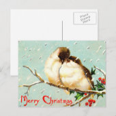 Frohe Weihnachten Vintage Vögel Postkarte (Vorne/Hinten)