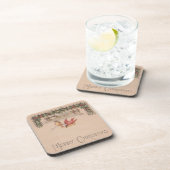 Frohe Weihnachten Vintage Vögel Untersetzer (Rechte Seite)