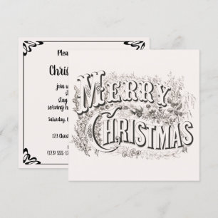 Frohe Weihnachten, Vintage Weihnachtsfeier Einladung