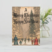 Frohe Weihnachten Vintage Weihnachtskarte (Stehend Vorderseite)