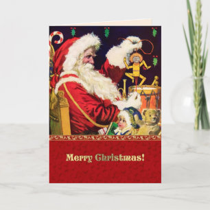 Frohe Weihnachten. Vintage Weihnachtsmann Feiertagskarte