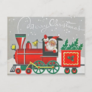 Frohe Weihnachten Vintage Zug Rot Weihnachten Urla Postkarte