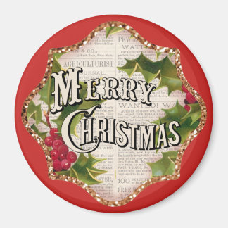 Frohe Weihnachten Vintagen Country Geschenk Magnet