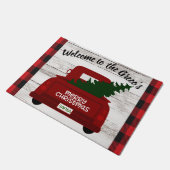 Frohe Weihnachten Vintagen Lkw Name Türmchen hinzu Fußmatte (Schrägansicht)