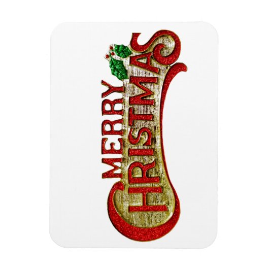 Frohe Weihnachten Vintagen Stil Weihnachtsgeschenk Magnet (Vertikal)