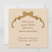 Frohe Weihnachten Vintager Goldbow (Rückseite)