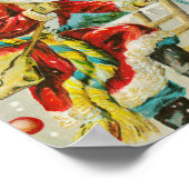 Frohe Weihnachten Vintager Kunsturlaub Poster (Ecke)