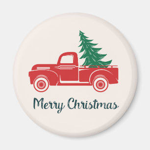 Frohe Weihnachten   VINTAGER LIEFERWAGEN Magnet