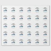 Frohe Weihnachten Vintager LKW und Baummonogramm Geschenkpapier (Flach)