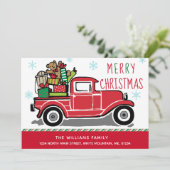 Frohe Weihnachten Vintager Lkw-Urlaub-Bewegung Ankündigung (Stehend Vorderseite)