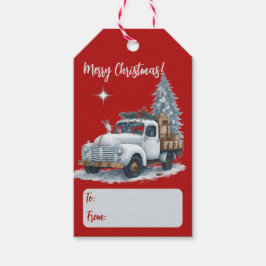 Frohe Weihnachten Vintager Lkw Urlaub Geschenkanhänger