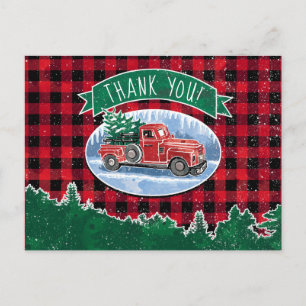 Frohe Weihnachten Vintager Lkw Vielen Dank Postkarte