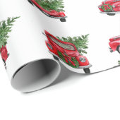 Frohe Weihnachten Vintager LKW Wasserfarbe Geschenkpapier (Rolleneckpunkt)