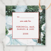 Frohe Weihnachten | Vintager Red Farm Truck Geschenkanhänger (Rückseite)