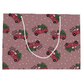 Frohe Weihnachten Vintager Red Truck Große Geschenktüte (Rückseite)