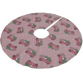 Frohe Weihnachten Vintager Red Truck Polyester Weihnachtsbaumdecke (Schrägansicht)