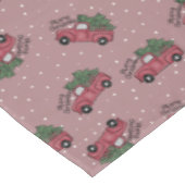 Frohe Weihnachten Vintager Red Truck Tischdecke (Schrägansicht)