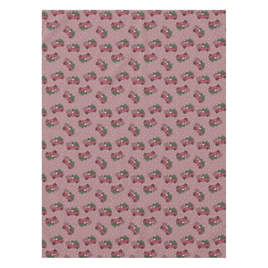 Frohe Weihnachten Vintager Red Truck Tischdecke (Vorderseite)