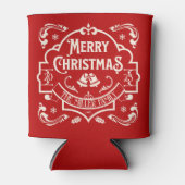 Frohe Weihnachten Vintager Stil Design Dosenkühler (Vorderseite)