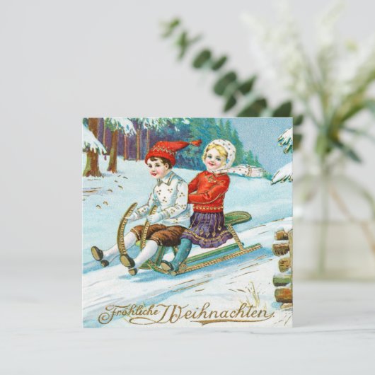 Frohe Weihnachten Vintager Urlaub (Stehend Vorderseite)