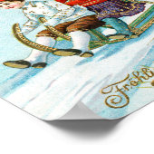 Frohe Weihnachten Vintager Urlaub Poster (Ecke)