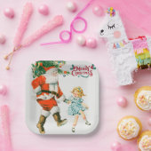 Frohe Weihnachten Vintager Weihnachtsfeiertag Pappteller (Party)