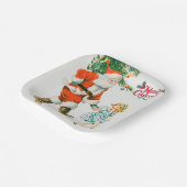 Frohe Weihnachten Vintager Weihnachtsfeiertag Pappteller (Gewinkelt)