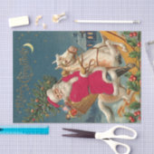 Frohe Weihnachten Vintager Weihnachtsmann am Pferd Seidenpapier (Handwerk)