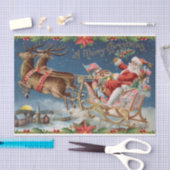 Frohe Weihnachten Vintager Weihnachtsmann auf Slei Seidenpapier (Handwerk)