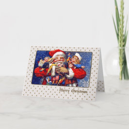 Frohe Weihnachten. Vintager Weihnachtsmann Feiertagskarte