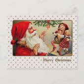 Frohe Weihnachten. Vintager Weihnachtsmann Feiertagspostkarte (Vorderseite)