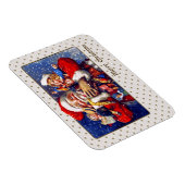 Frohe Weihnachten. Vintager Weihnachtsmann Magnet (Rechte Seite)