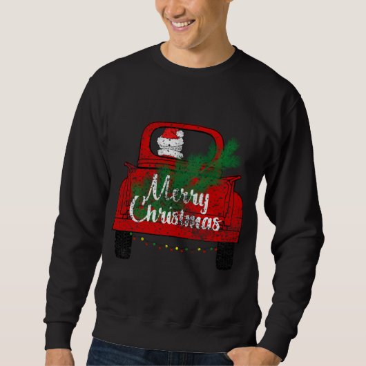 Frohe Weihnachten Vintager Weihnachtsmann mit Lich Sweatshirt (Vorderseite)
