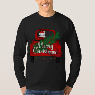 Frohe Weihnachten Vintager Weihnachtsmann mit Lich T-Shirt