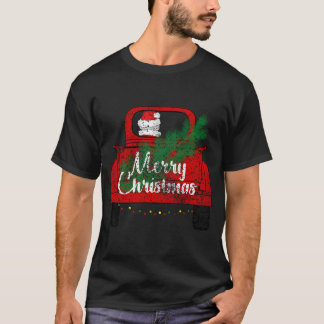 Frohe Weihnachten Vintager Weihnachtsmann mit Lich T-Shirt