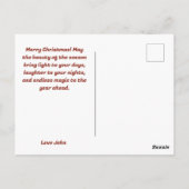 Frohe Weihnachten Vintager Weihnachtsmann & Reinde Postkarte (Rückseite)