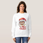 Frohe Weihnachten Vintager Weihnachtsmann Sweatshirt (Vorne ganz)