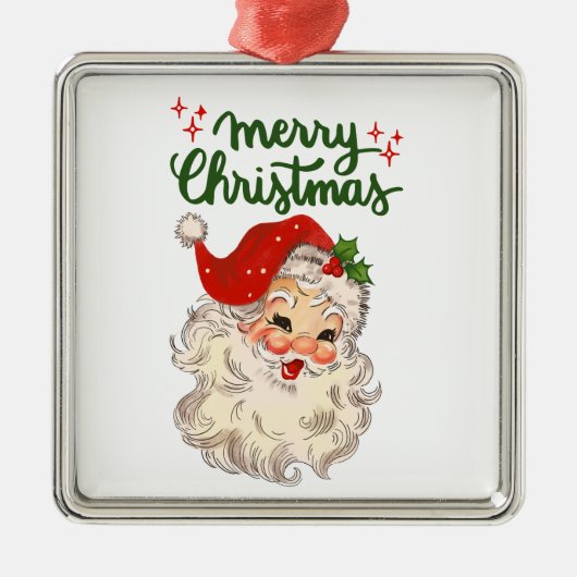 Frohe Weihnachten Vintager Weihnachtsurlaub Ornament Aus Metall (Vorne)