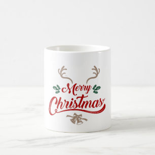 Frohe Weihnachten Vintages Design Rot und Grün Kaffeetasse