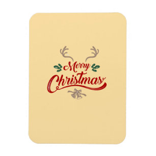 Frohe Weihnachten Vintages Design Rot und Grün Magnet